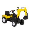 Ride-On Toy Pedal Digger Excavator, Pretend Play Construction Car with Horn, for Kids Toddlers 3+, Yellow
