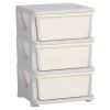 3-Tier Toy Storage Organizer, Spacious Drawers Chest for Bedroom, Nursery, Living Room, Durable for Toddlers, Cream White