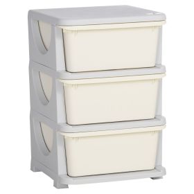 3-Tier Toy Storage Organizer, Spacious Drawers Chest for Bedroom, Nursery, Living Room, Durable for Toddlers, Cream White