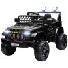 12V Battery Powered Ride On Truck, Kids Electric Car UTV with Spring Suspension, Remote, Horn, USB Music, Black