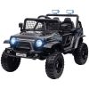 12V Ride on Car, Ride on Truck w/ Remote, 4 Suspension Wheels, 3 MPH Max Speeds, Music, Horn, Lights, Black