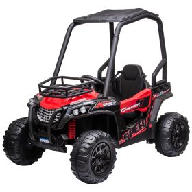 Off-Road UTV 12V Electric Kids Ride On Car High Roof Remote Control Lights MP3 Music 1.8-3.7 mph Red Black
