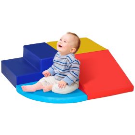 4-Piece Soft Foam Play Set for Toddlers, Climber Playtime Corner, Climbing & Sliding Toys, Multicolor