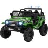 12V Ride on Car, Ride on Truck w/ Remote, 4 Suspension Wheels, 3 MPH Max Speeds, Music, Horn, Lights, Green