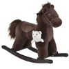 Brown Plush Rocking Horse for Toddlers, Nursery Rocker with Animal Sounds, Cozy & Soft Toy for Playtime, 18-36 Months