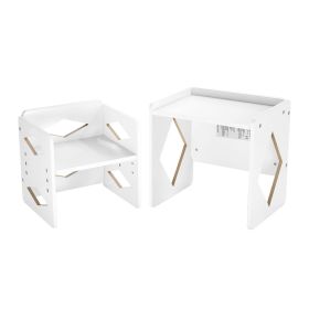 Montessori Weaning Table and Chair Set, Wooden Toddler Table and Chair Set for Aged 1-5, Adjustable Height Kids Montessori Chair and Activity Table