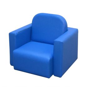 Blue 2-in-1 Kids Sofa and Table Chair Set Convertible Toddler Lounge Multifunctional Armrest Chair for Play