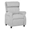 Adjustable Kids Recliner Light Grey Childrens Sofa with Footrest Side Pockets for Ages 3-5 Nursery Furniture