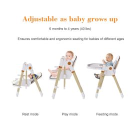 Convertible Baby High Chair to Rocker with 5-Point Harness