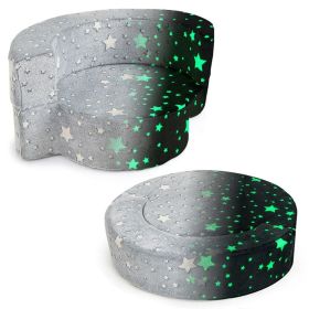 2-in-1 Toddler Chair Glow in the Dark Kids Couch with Cover Convertible Sofa