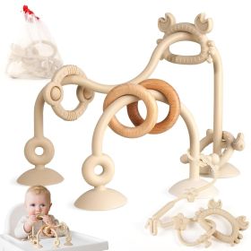 Baby Teething Relief Sensory Toys - High Chair Suction Cup Toys, Tactile Silicone Teether Developmental Toy for Babies