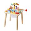 Montessori Activity Table for Toddler 1-3 Years Old, 8 in 1 Wooden Learn Activity Desk, Baby Play Table for Boys & Girls Aged 6+ Months