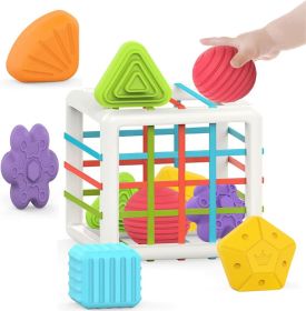 Montessori Toys, 6 Pc Multi Sensory Shape, Toddler Developmental Learning Birthday Gifts