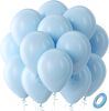Pastel Blue Latex Party Balloons - 100 Pack 12 inch Round Helium Light Blue Bridal Blue Balloons for Wedding Bridal Shower Gender Reveal Birthday Part
