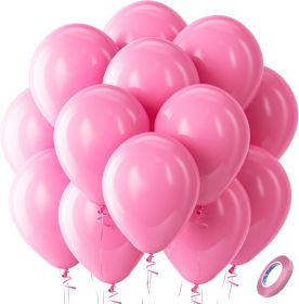 Pink Balloons Latex Party Balloons - 100 Pack 12 inch Round Helium Pink Balloons for Birthday Wedding Anniversary Bridal Shower Gender Reveal Party De