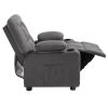 Kids Recliner Chair, Toddler Lounger with Cup Holders & Pockets, 107° to 126° Adjustable Back