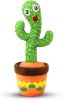 Talking and Dancing Cactus Toy, Mimics Sounds, Plays English Nursery Songs, USB Rechargeable, Soft Plush, LED Lights