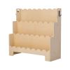 Montessori Bookshelf, 3-Tier Scalloped Kids Bookshelf, Front Facing Toddler Bookcase, Dual Hooks for Hanging Backpacks, Baby Bookshelf for Kids Room