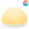 Baby Night Light for Nursery, Soft Silicone Tap Control Night Lamp with 8 Color Changing, Stepless Dimming, Rechargeable Portable Night Light for Kids