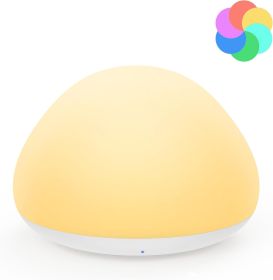 Baby Night Light for Nursery, Soft Silicone Tap Control Night Lamp with 8 Color Changing, Stepless Dimming, Rechargeable Portable Night Light for Kids