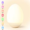 Egg Night Light for Nursery: Baby Night Lights Tap Lamp Stepless Dimming with Warm White and 7 RGB Colors Rechargeable Portable for Infant and Kids Be