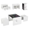 Kids Table and 2 Chairs Set with Chalkboard, Multi-Purpose Toddler Activity Table for Drawing, Eating & Studying