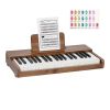 Kids Piano Keyboard, 37 Keys Wooden Digital Piano for Kids, Mini Music Educational Instrument Toy with Realistic Sound, Dual Power