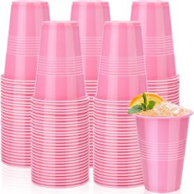 50 Pack Disposable Plastic Cups 16 Oz Solid Color Drinking Cups Party Supplies Strong and Sturdy Drinkware Cup For Birthday, Wedding, Baby Shower