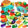 100 Pcs Play Food Set for Kids Kitchen, Pretend Food Toy for Toddlers