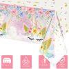 3PCS Unicorn Tablecloths for Kids Girls Baby Shower 1st Birthday Party Decorations