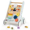 8-in-1 Wooden Baby Walker Push and Pull Learning Activity Center with Wheels for Toddlers 1+ Years Old