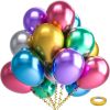 Metallic Chrome Latex Balloons, 100 Pack 12 inch Assorted Balloons Colorful Party Balloons for Birthday Bridal Shower Wedding Decorations