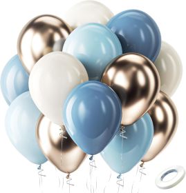 Dusty Blue Gold Balloons Kit