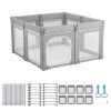 Baby Playpen, 47.2″ x 47.2″ Foldable Toddlers Playpen, Indoor/Outdoor Baby Fence Play Yard with Zippered Door & Soft Breathable Mesh