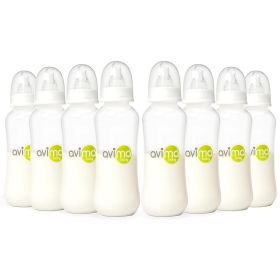 10 oz Anti Colic Baby Bottle Set - Medium Flow Nipples Included, Standard Neck, BPA Free - 3-6 Months, Stage 2 Feeding for Gas