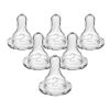 Natural Flow Level 2 Narrow Baby Bottle Silicone Nipple, Medium Flow, 3m+, 100% Silicone Bottle Nipple, 6 Count