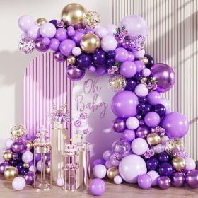 Purple Black and Gold Balloon Arch Kit