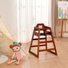 Wooden Baby Booster Chair with Adjustable Height, Easy to Clean, Solid Wood Feeding Seat in Walnut Finish