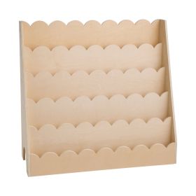 VEVOR Montessori Bookshelf, 5-Tier Scalloped Kids Bookshelf, Front Facing Toddler Bookcase, Dual Hooks for Hanging Backpacks