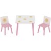 3-Piece Kids Toddler Table and Chair Set Furniture for Boys and Girls Aged 3-8, Bedroom, Nursery, Playroom, Pink