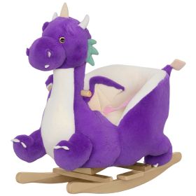 Baby Rocking Horse, Kids Ride On Toy with Realistic Dragon Roar and Safety Belt for Kids 18-36 Months, Purple
