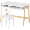 Kids Desk and Chair Set with Storage for Bedroom, School, Gift for Children Ages 3-12, White