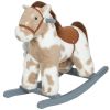 Rocking Horse, Kids Plush Horse Rocker with Rabbit Toy and Realistic Neigh for Toddlers 2-5 Years Old, Brown