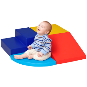 Crawl and Climb Foam Play Set Toddler Nugget 4 Pieces Lightweight Interactive Set for Climbing, Crawling, Sliding Play Zone for Baby Preschooler