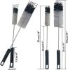 Bottle Brushes Thin Long Handle X 2, Utility Skinny Wire Cleaner Set Big Small, Bendable Flexible for Cleaning Narrow Neck Water, Beer, Wine