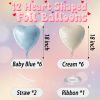 Baby Blue Heart Balloons,12Pcs Blue Cream Heart Shaped Foil Balloons
