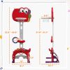 Adjustable Height Kids Basketball Hoop, 4.4-5 ft, 5-in-1 Design for Indoor Use, Red