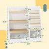 4 Tier Kids Bookshelf and Toy Storage Organizer with Book Rack, for Living Room, Kids Room, Playroom, Bedroom, White