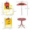 Kids Picnic Table & Chair Set, Folding Outdoor Furniture for Patio & Backyard with Height-Adjustable Umbrella, Durable