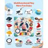 Baby Spacecraft Musical Table Toys for 1-3 Years Old, Learning Activity Desk with Space Theme & Soft-glow Star Projector & 60+ Sound Sources